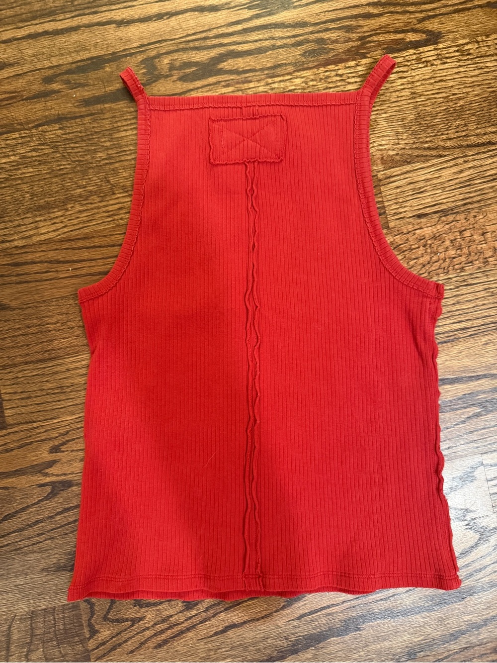 We The Free Red Ribbed Square-Neck Tank - Picture 2 of 3